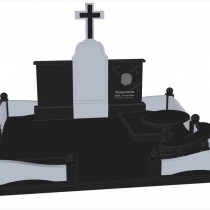 Фото ритуального комплекса на двоих; 3д проект памятника. Создание 3д проекта памятника по индивидуальному заказу.