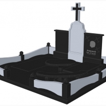 Ритуальный комплекс на двоих фото. Комбинированный комплекс из мрамора и гранита по индивидуальному заказу.