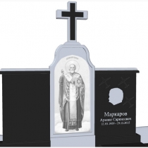 На фото ритуальный комплекс из белого мрамора. Индивидуальный 3d проект памятника, изготовление в Киеве, срок 10 дней.