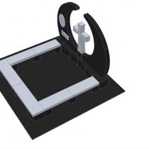 Фото ритуального комплекса в 3д проекте. Создание 3д модели ритуального комплекса с крестом. Комбинированный памятник из мрамора и гранита фото. Заказать ритуальный комплекс с крестом, можно в офисе компании Гранд - Ритуал в Киеве.