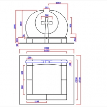 3д проект ритуального комплекса фото. Профессиональные 3d модели памятников; чертёж ритуального комплекса с крестом. Заказ и создание 3д проекта памятников с крестом, по доступной цене в Киеве.