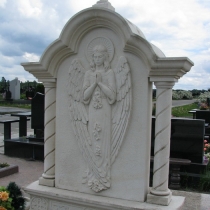 Фото ангела из мрамора. Заказать детский памятник в Киеве, можно после изготовления 3д модели памятника ребёнку. Доступная цена мраморного памятника со скульптурой, согласно утверждённого проекта.